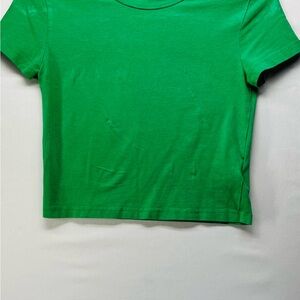 Divided Green Cropped Crewneck Tee